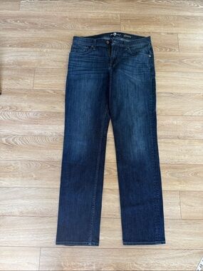 7 For All Mankind Straight Leg Jeans in Dark Blue